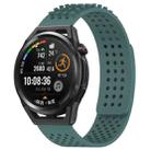 For Huawei Watch GT Runner 22mm Holes Breathable 3D Dots Silicone Watch Band(Olive Green) - 1