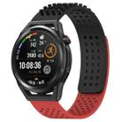 For Huawei Watch GT Runner 22mm Holes Breathable 3D Dots Silicone Watch Band(Black+Red) - 1