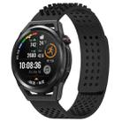 For Huawei Watch GT Runner 22mm Holes Breathable 3D Dots Silicone Watch Band(Black) - 1