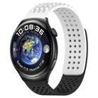For Huawei Watch 4 22mm Holes Breathable 3D Dots Silicone Watch Band(White+Black) - 1