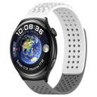 For Huawei Watch 4 22mm Holes Breathable 3D Dots Silicone Watch Band(White+Grey) - 1