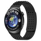 For Huawei Watch 4 22mm Holes Breathable 3D Dots Silicone Watch Band(Black) - 1