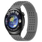 For Huawei Watch 4 22mm Holes Breathable 3D Dots Silicone Watch Band(Grey) - 1