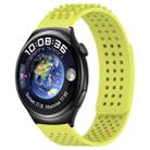 For Huawei Watch 4 22mm Holes Breathable 3D Dots Silicone Watch Band(Lime Green) - 1