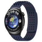 For Huawei Watch 4 22mm Holes Breathable 3D Dots Silicone Watch Band(Midnight Blue) - 1