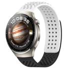 For Huawei Watch 4 Pro 22mm Holes Breathable 3D Dots Silicone Watch Band(White+Black) - 1