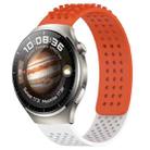 For Huawei Watch 4 Pro 22mm Holes Breathable 3D Dots Silicone Watch Band(Orange+White) - 1