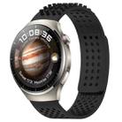 For Huawei Watch 4 Pro 22mm Holes Breathable 3D Dots Silicone Watch Band(Black) - 1