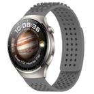 For Huawei Watch 4 Pro 22mm Holes Breathable 3D Dots Silicone Watch Band(Grey) - 1