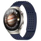 For Huawei Watch 4 Pro 22mm Holes Breathable 3D Dots Silicone Watch Band(Midnight Blue) - 1