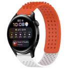 For Huawei Watch 3 22mm Holes Breathable 3D Dots Silicone Watch Band(Orange+White) - 1