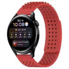 For Huawei Watch 3 22mm Holes Breathable 3D Dots Silicone Watch Band(Red) - 1