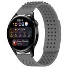 For Huawei Watch 3 22mm Holes Breathable 3D Dots Silicone Watch Band(Grey) - 1