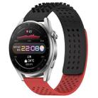 For Huawei Watch 3 Pro 22mm Holes Breathable 3D Dots Silicone Watch Band(Black+Red) - 1