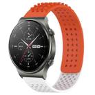 For Huawei GT2 Pro 22mm Holes Breathable 3D Dots Silicone Watch Band(Orange+White) - 1