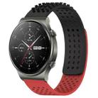 For Huawei GT2 Pro 22mm Holes Breathable 3D Dots Silicone Watch Band(Black+Red) - 1