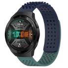 For Huawei Watch GT 2E 22mm Holes Breathable 3D Dots Silicone Watch Band(Midnight Blue+Olive Green) - 1