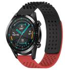 For Huawei GT2 46mm 22mm Holes Breathable 3D Dots Silicone Watch Band(Black+Red) - 1