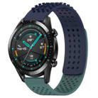 For Huawei GT2 46mm 22mm Holes Breathable 3D Dots Silicone Watch Band(Midnight Blue+Olive Green) - 1