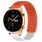 For Honor Watch GS 3 22mm Holes Breathable 3D Dots Silicone Watch Band(Orange+White) - 1