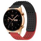 For Honor Watch GS 3 22mm Holes Breathable 3D Dots Silicone Watch Band(Black+Red) - 1