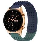 For Honor Watch GS 3 22mm Holes Breathable 3D Dots Silicone Watch Band(Midnight Blue+Olive Green) - 1