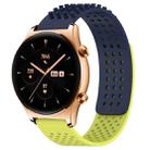 For Honor Watch GS 3 22mm Holes Breathable 3D Dots Silicone Watch Band(Midnight Blue+Lime Green) - 1