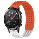 For Honor Watch GS 3i 22mm Holes Breathable 3D Dots Silicone Watch Band(Orange+White) - 1