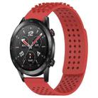 For Honor Watch GS 3i 22mm Holes Breathable 3D Dots Silicone Watch Band(Red) - 1