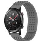 For Honor Watch GS 3i 22mm Holes Breathable 3D Dots Silicone Watch Band(Grey) - 1