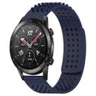 For Honor Watch GS 3i 22mm Holes Breathable 3D Dots Silicone Watch Band(Midnight Blue) - 1