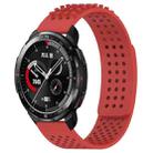 For Honor Watch GS Pro 22mm Holes Breathable 3D Dots Silicone Watch Band(Red) - 1