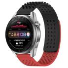 For Huawei Watch 3 Pro New 22mm Holes Breathable 3D Dots Silicone Watch Band(Black+Red) - 1
