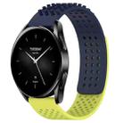 For Xiaomi Watch S2 42mm 22mm Holes Breathable 3D Dots Silicone Watch Band(Midnight Blue+Lime Green) - 1