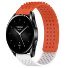 For Xiaomi Watch S2 46mm 22mm Holes Breathable 3D Dots Silicone Watch Band(Orange+White) - 1