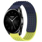 For Xiaomi Watch S2 46mm 22mm Holes Breathable 3D Dots Silicone Watch Band(Midnight Blue+Lime Green) - 1