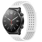 For Xiaomi MI Watch S1 22mm Holes Breathable 3D Dots Silicone Watch Band(White) - 1
