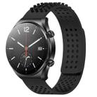 For Xiaomi MI Watch S1 22mm Holes Breathable 3D Dots Silicone Watch Band(Black) - 1