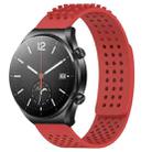 For Xiaomi MI Watch S1 22mm Holes Breathable 3D Dots Silicone Watch Band(Red) - 1