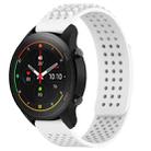 For Xiaomi MI Watch S1 Pro 22mm Holes Breathable 3D Dots Silicone Watch Band(White) - 1