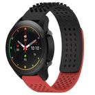 For Xiaomi MI Watch S1 Pro 22mm Holes Breathable 3D Dots Silicone Watch Band(Black+Red) - 1