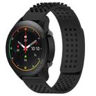 For Xiaomi MI Watch S1 Pro 22mm Holes Breathable 3D Dots Silicone Watch Band(Black) - 1