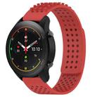 For Xiaomi MI Watch S1 Pro 22mm Holes Breathable 3D Dots Silicone Watch Band(Red) - 1