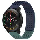 For Xiaomi MI Watch S1 Pro 22mm Holes Breathable 3D Dots Silicone Watch Band(Midnight Blue+Olive Green) - 1