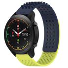 For Xiaomi MI Watch S1 Pro 22mm Holes Breathable 3D Dots Silicone Watch Band(Midnight Blue+Lime Green) - 1