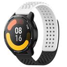 For Xiaomi Watch S1 Active 22mm Holes Breathable 3D Dots Silicone Watch Band(White+Black) - 1