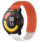 For Xiaomi Watch S1 Active 22mm Holes Breathable 3D Dots Silicone Watch Band(Orange+White) - 1