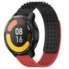 For Xiaomi Watch S1 Active 22mm Holes Breathable 3D Dots Silicone Watch Band(Black+Red) - 1