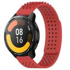 For Xiaomi Watch S1 Active 22mm Holes Breathable 3D Dots Silicone Watch Band(Red) - 1