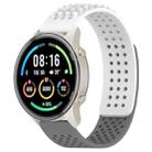 For Xiaomi MI Watch Sport 22mm Holes Breathable 3D Dots Silicone Watch Band(White+Grey) - 1